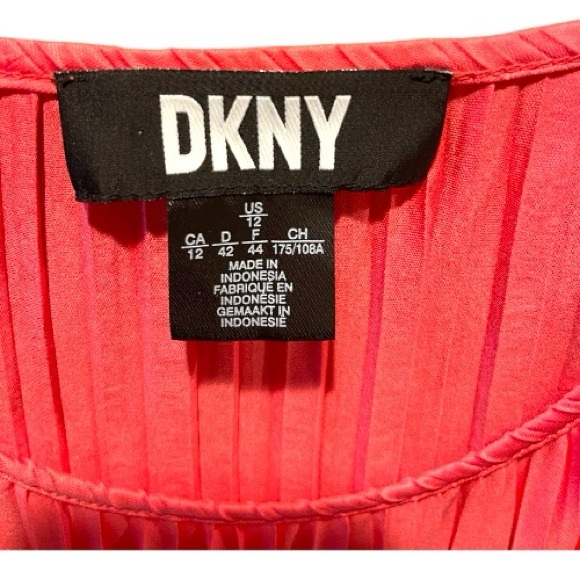 DKNY Vibrant Red Pleated Midi Dress - Picture 5 of 5